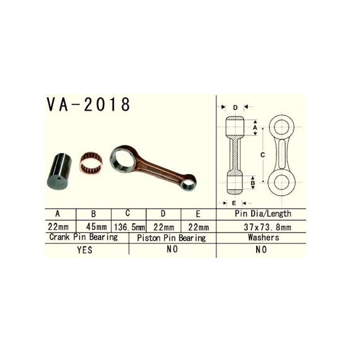 Silnik VESRAH korbowód yamaha yfm 660 (YFM660) raptor '02-'05, grizzly yfm 660 (YFM660) '02-'08 (VA2018) (made in japan)