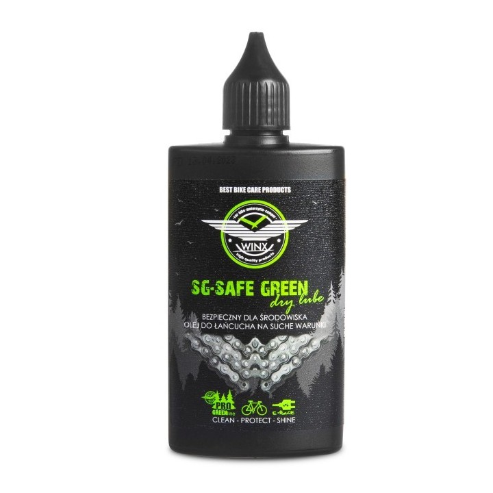 WINX OLEJ DO ŁAŃCUCHA ROWEROWEGO SG SAFE GREEN SUCHE WARUNKI 100ML