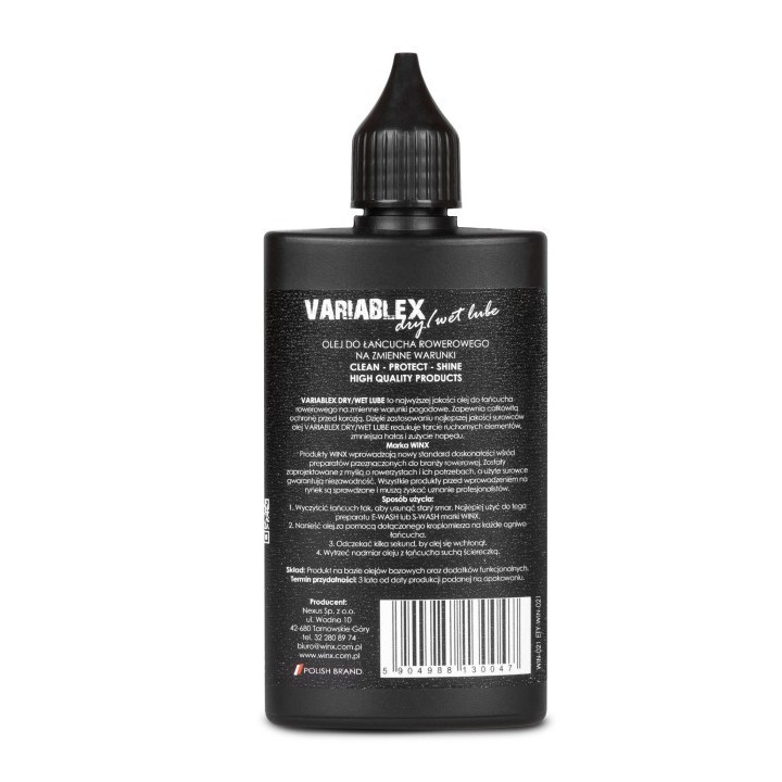 WINX OLEJ DO ŁAŃCUCHA ROWEROWEGO VARIABLEX ZMIENNE WARUNKI 100ML