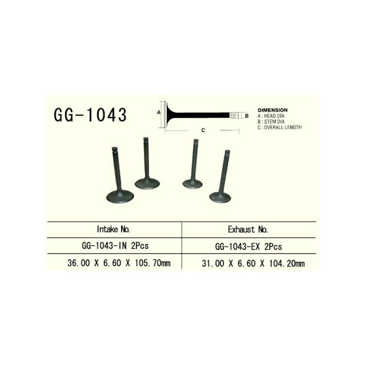 Silnik VESRAH zawór wydechowy honda xl 600R/XR 650L/XR 600R, nx 650 '90-00' (2 na pojazd) (oem: 14721-MAN-620,14721-MG3-000) (1…