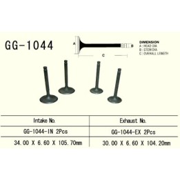 Silnik VESRAH zawór wydechowy honda xl 600R '85-'87 (30,0X6,6X104,2 mm) (oem: 14721-MG2-790) (1SZT.) (made in japan)