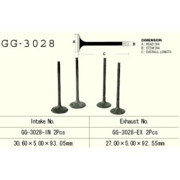 Silnik VESRAH zawór wydechowy suzuki dr 350 '90-'99, lta 400 eiger '02-'09 (2 na pojazd) an 400, lta 500 (oem: 12912-01D00) (1S…
