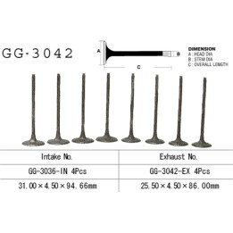 Silnik VESRAH zawór wydechowy suzuki dl 650/SV 650 '99-'17 (oem: 12912-20F00) (1SZT.) (made in japan)