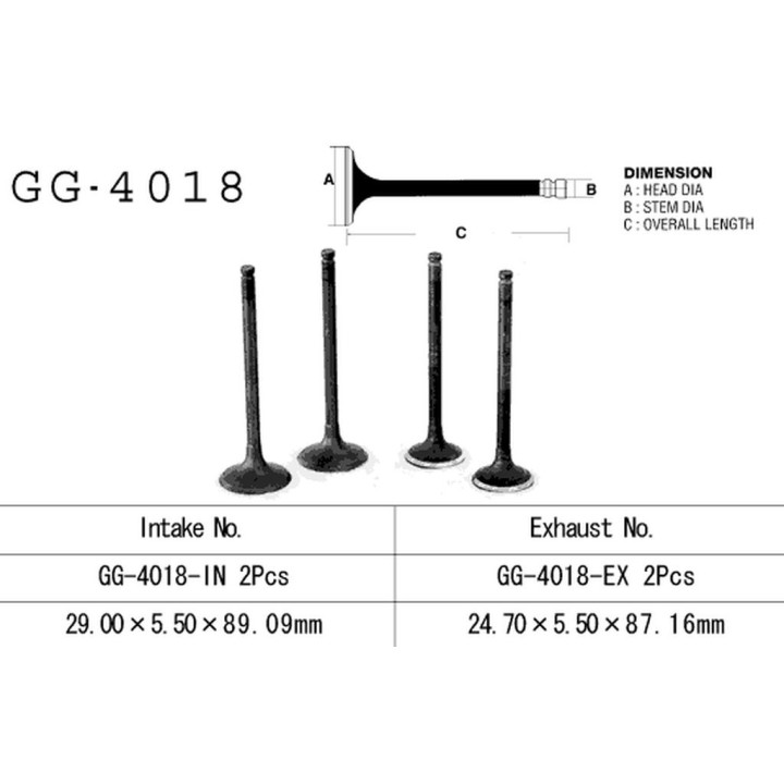 Silnik VESRAH zawór wydechowy kawasaki klr 250 '85-'05, en 450/500, gpz 500S, gpz 900R, ER5 97-03 (oem: 12005-1052,12005-1065)…