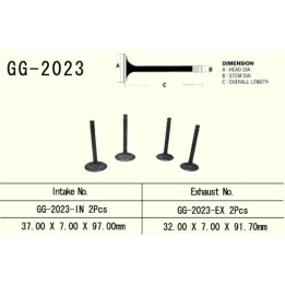 Silnik VESRAH zawór ssący yamaha yfm 600 grizzly '98-'01, XT600 '87-'03, TT600S/E/R/RE '83-'04 (2 na pojazd) (37,0X7,0X97,0 mm)…