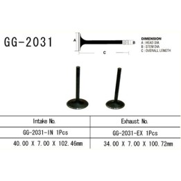 Silnik VESRAH zawór ssący yamaha yfm 450, kodiak, grizzly, wolverine '03-14' (1 na pojazd) (oem: 5GH-12111-00) (1SZT.) (made in…