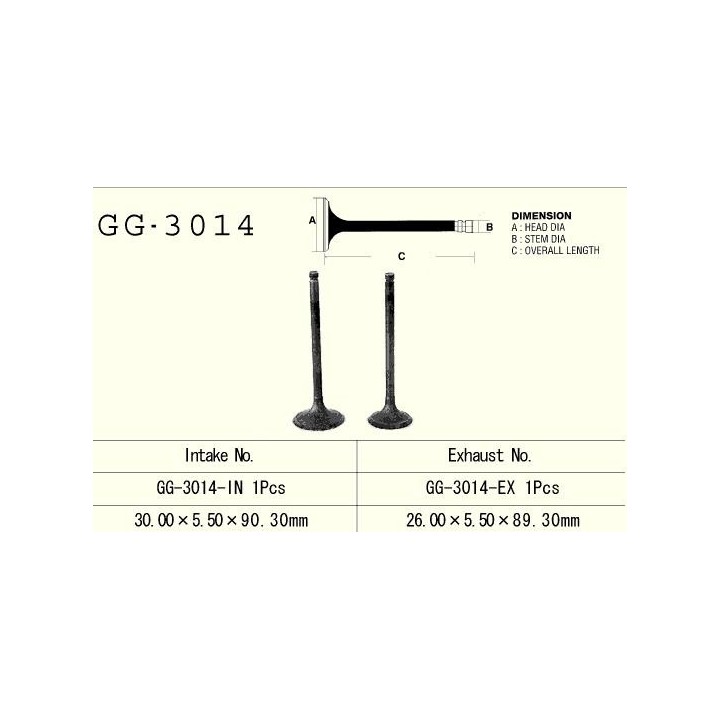 Silnik VESRAH zawór ssący suzuki dr 125/ DRZ125 '86-'17, gn 125 '91-'97 (1 na pojazd) (30,00X5,50X90,30MM) (oem: 12004-S003,129…