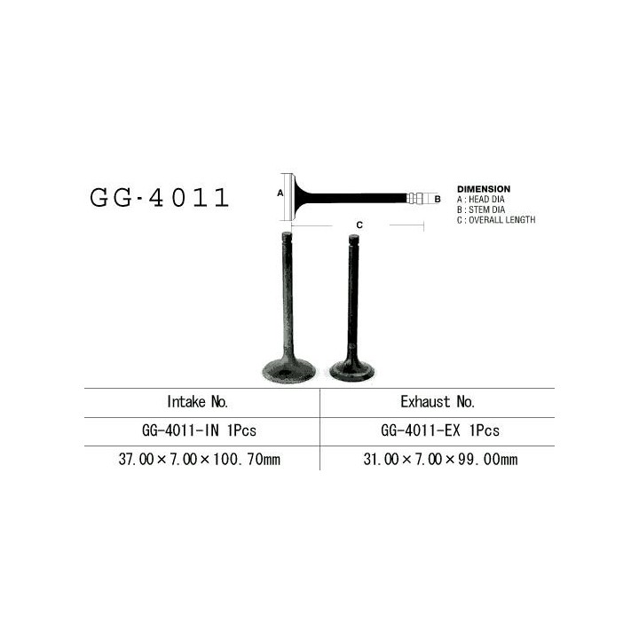 Silnik VESRAH zawór ssący kawasaki klf/kvf 300 '86-'02, bj 250 '94-'06, klr 250 '80-'84 (1 na pojazd) (oem: 12004-1006,12004-11…