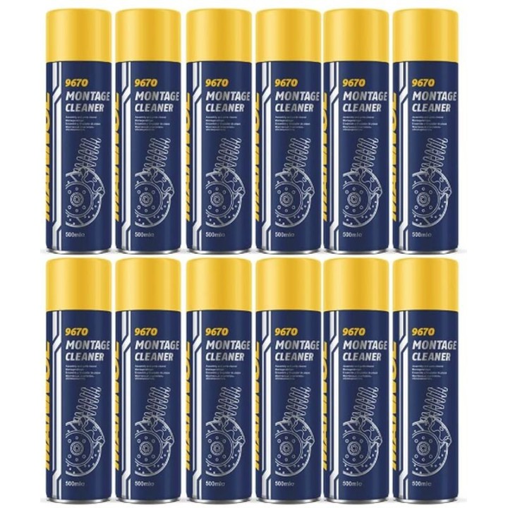 MANNOL MONTAGE CLEANER PREPARAT DO ODTŁUSZCZANIA HAMULCÓW 500ML (9670) - KARTON 24 SZTUKI (BRAKE CLEANER)