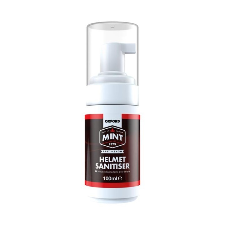 OXFORD PROMOCJA MINT HELMET SANITISER PIANKA DO DEZYNFEKCJI I CZYSZCZENIA WNĘTRZA KASKU/BUTÓW/RĘKAWIC 100ML