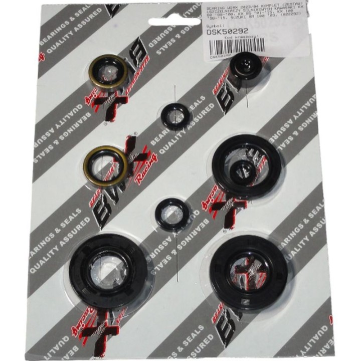 BEARING WORX komplet (zestaw) uszczelniaczy silnikowych kawasaki kx 80 '98-'00, kx 85 '01-'15, kx 100 '98-'15, suzuki rm 100 '0…