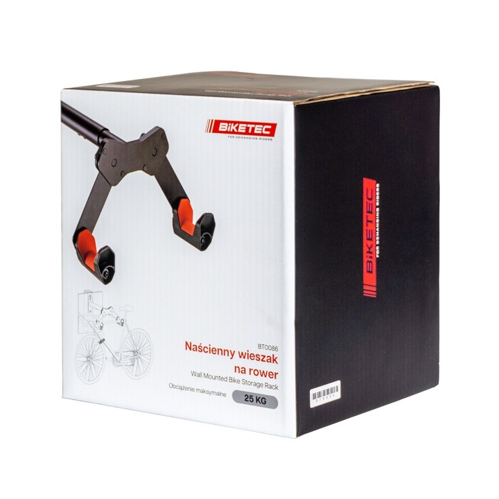 BIKETEC WIESZAK ŚCIENNY NA ROWER (WALL BIKE RACK) STAL MALOWANA PROSZKOWO