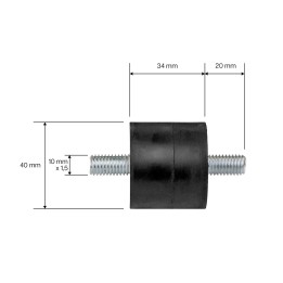 Silnik ARIETE silent block (silentblok, simerblok) 40X34X20 M10