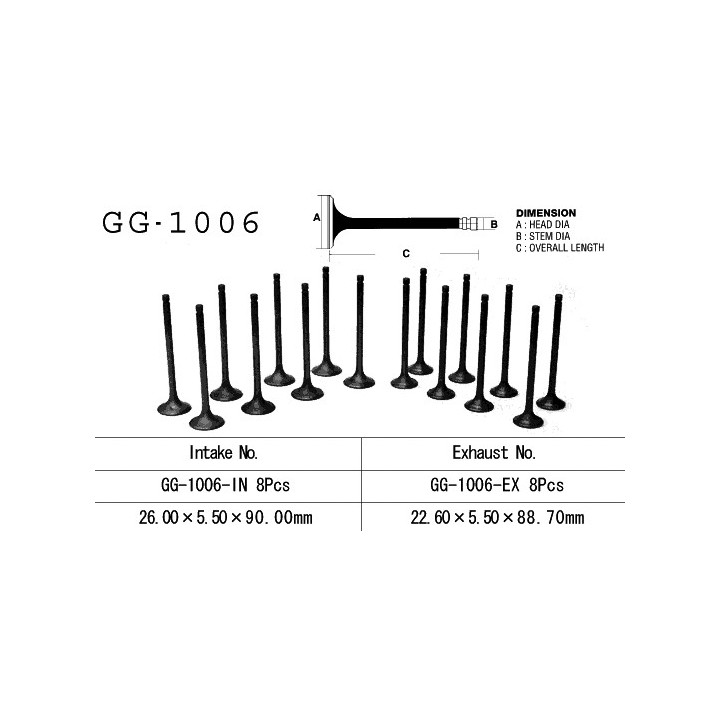 Silnik VESRAH zawór wydechowy honda cb 900F 79-83 (SC01, SC09), cb 1100F/R 82-85 (oem: 14721-438-000) (1SZT.) (made in japan)