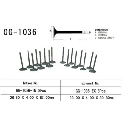 Silnik VESRAH zawór wydechowy honda cbr 600 F4 '99-06'(23,00X4,00X80,80MM) (oem: 14721-MBW-000) (1SZT.) (made in japan)