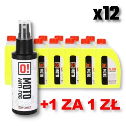 Omoto zestaw 12 sztuk płyn do chłodnic 1L o! fluo xtreme cool + omoto preparat przeciw parowniu gogli okularów szybek 100ML o!…