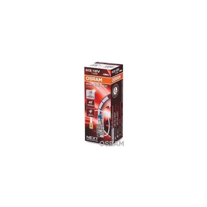 OSRAM żarówka H3 12V 55W, PK22S nightbreakerlaser - 1 sztuka