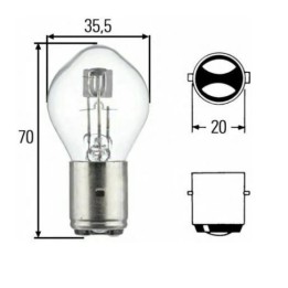 HELLA żarówka S2 45/40W 12V BA20D (bulba) - 1 sztuka