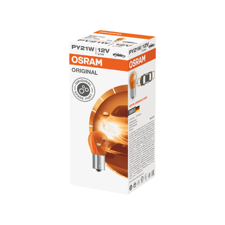 OSRAM żarówka 21W 12V BAU15S PY21W (orange) - pomarańczowa kierunkowskaz 1 sztuka
