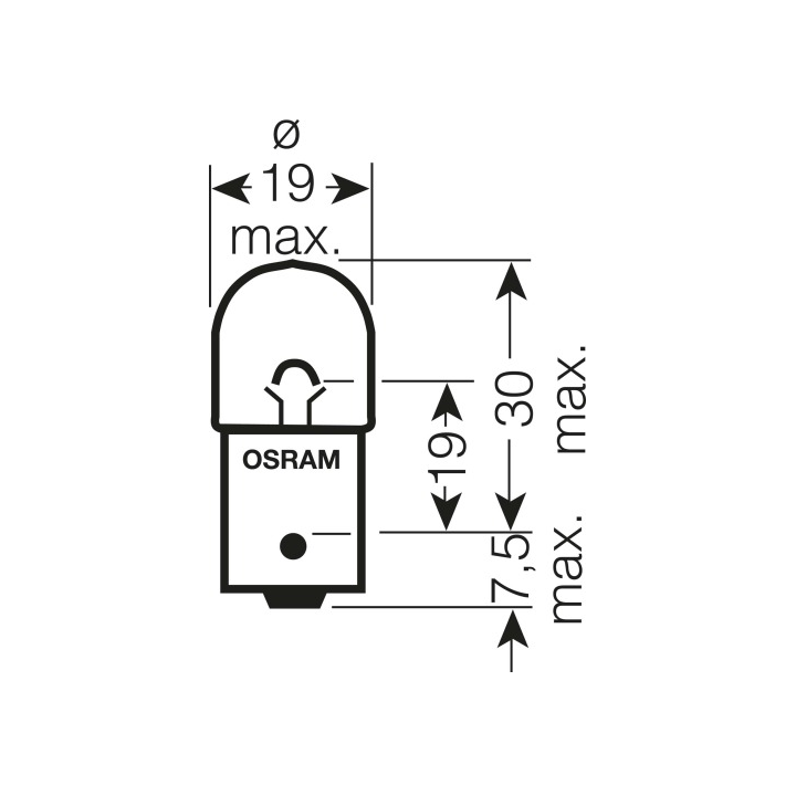 OSRAM żarówka 12V 5W BA15S R5W 1 sztuka (białe szkło)