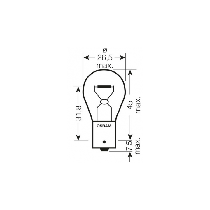 OSRAM żarówka 12V 21W BA15S P21W 1 sztuka