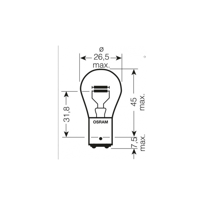 OSRAM żarówka 12V P21/5W 21/5W 12V BAY15D - 1 sztuka