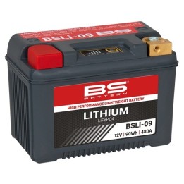 BS BATTERY BS akumulator litowo-jonowy ze wskaźnikiem naładowania LIFEPO4 BSLI-09 (148X86X105) (12,8V,480A,90WH,7,5AH) (YTX16H,…