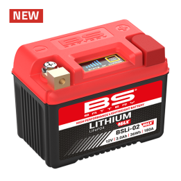 BS BATTERY BS akumulator litowo-jonowy ze wskaźnikiem naładowania LIFEPO4 BSLI-02 max (114X70X85) (180A,38,4WH,3AH) (YTX4L-BS,Y…