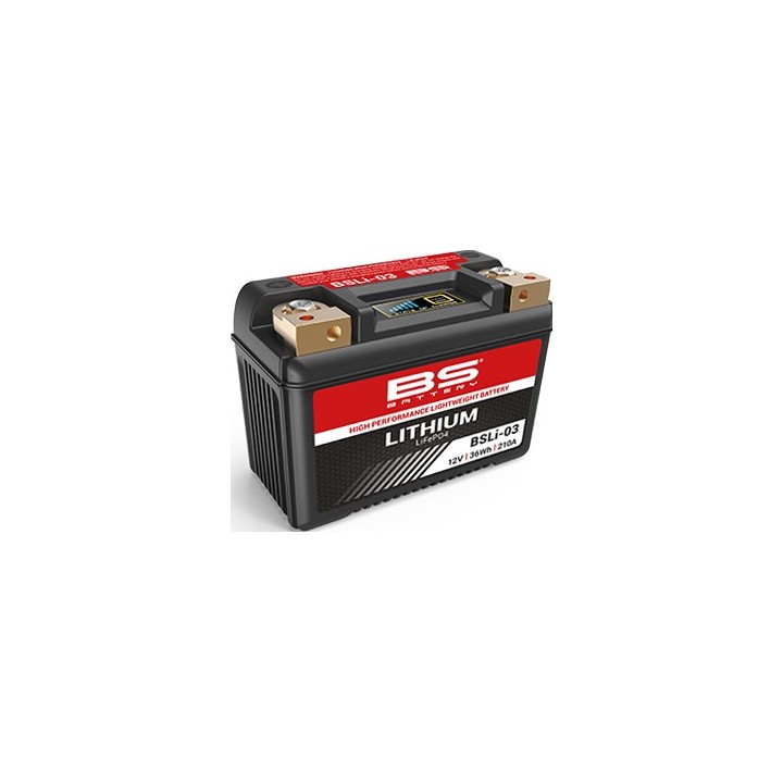 BS BATTERY BS akumulator litowo-jonowy ze wskaźnikiem naładowania LIFEPO4 BSLI-03 (134X65X92) (210A,36WH,3AH) (YTX7A-BS,YT7B-BS…