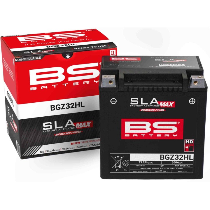 BS BATTERY BS akumulator BGZ32HL max (fa) (YTX30L,YTX30HL,YTX30L-BS, YB30L-B) 12V 32AH 170X132X175 bezobsługowy - zalany (zwięk…
