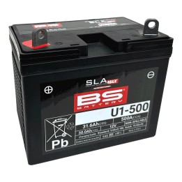 BS BATTERY BS 2026/01 akumulator U1-500 max (fa) 12V 30AH 195X125X176 bezobsługowy - zalany (zwiększony prąd rozruchowy) (500A)…