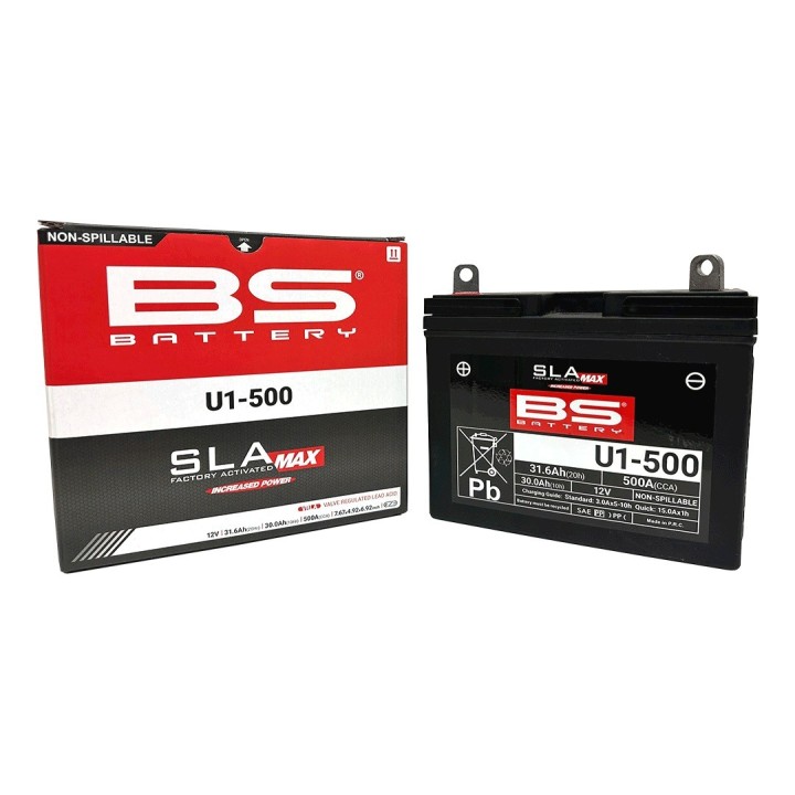 BS BATTERY BS 2026/01 akumulator U1-500 max (fa) 12V 30AH 195X125X176 bezobsługowy - zalany (zwiększony prąd rozruchowy) (500A)…