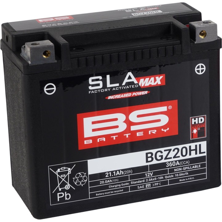 BS BATTERY BS 2026/01 akumulator BGZ20HL max (fa) (YTX20HL,YTX20L-BS,YTX20HL-BS,YB18L-A) 12V 20AH 176X89X154 bezobsługowy - zal…