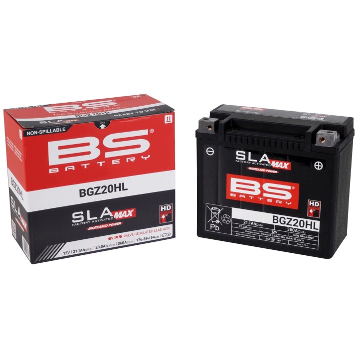 BS BATTERY BS 2026/01 akumulator BGZ20HL max (fa) (YTX20HL,YTX20L-BS,YTX20HL-BS,YB18L-A) 12V 20AH 176X89X154 bezobsługowy - zal…
