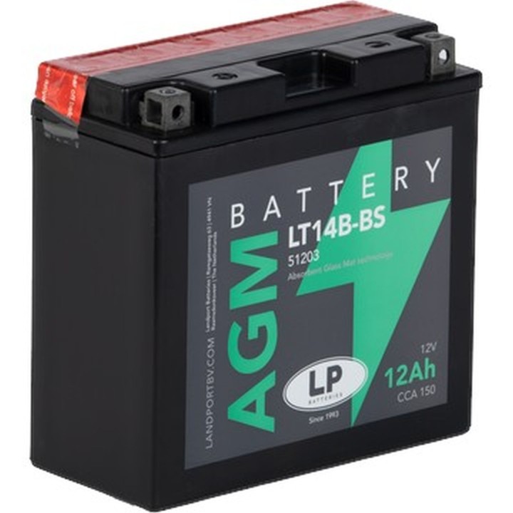 LANDPORT akumulator YT14B-BS (ma LT14B-BS) 12V 12AH 150X70X145 bezobsługowy - elektrolit osobno (4) UE2019/1148(190A)