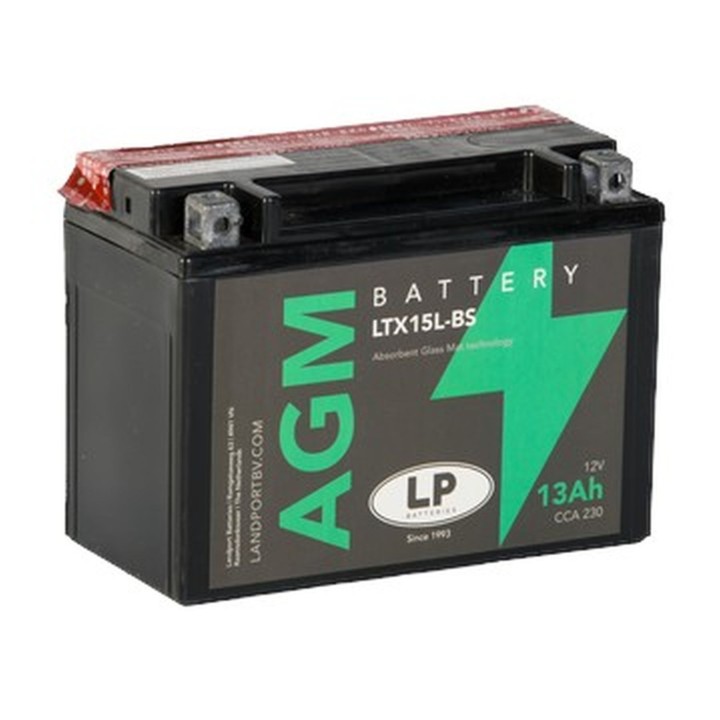 LANDPORT akumulator YTX15L-BS (ma LTX15L-BS) 12V 13AH 175X87X130 bezobsługowy - elektrolit osobno (2) UE2019/1148