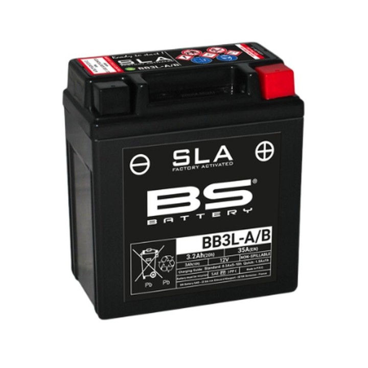 BS BATTERY BS akumulator BB3L-B (fa) (YB3L-B) 12V 3AH 98X56X110 bezobsługowy - zalany (30A) (12)