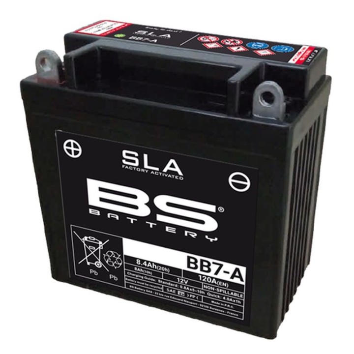 BS BATTERY BS akumulator BB7-A (fa) (YB7-A) 12V 8AH 135X75X133 bezobsługowy - zalany (120A) (6)