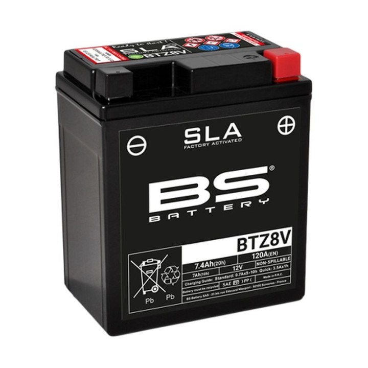 BS BATTERY BS akumulator BTZ8V (fa) (YTZ8V) 12V 7AH 113X70X130 bezobsługowy - zalany (120A) (8)