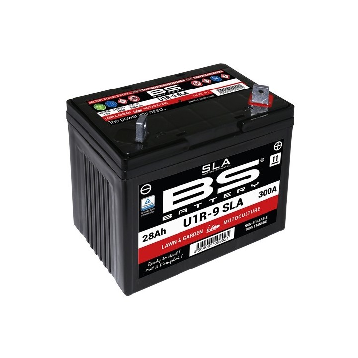 BS BATTERY BS akumulator U1R-9 (fa) sla 12V 28AH 195X125X176 bezobsługowy - zalany (300A) - kosiarka (1)