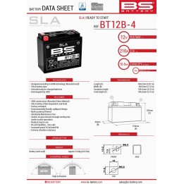BS BATTERY BS akumulator BT12B-4 (fa) (YT12B-4) 151X70X130 12V 10AH bezobsługowy - zalany (175A) (4)