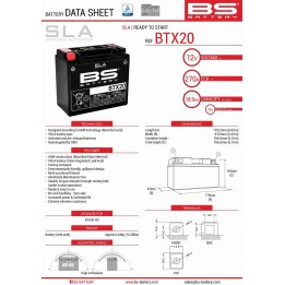 BS BATTERY BS akumulator BTX20 (fa) (YTX20-BS) 12V 18AH 175X87X155 bezobsługowy - zalany (270A) (4)