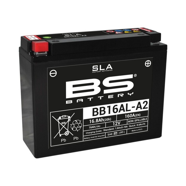 BS BATTERY BS akumulator BB16AL-A2 (fa) (YB16ALA2) 12V 16AH 205X71X164 bezobsługowy - zalany (160A) (4)
