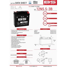 BS BATTERY BS akumulator 12N5,5-3B (fa) (12N5,5-3B) 12V 5,5AH 138X61X131 bezobsługowy - zalany (70A) (6)