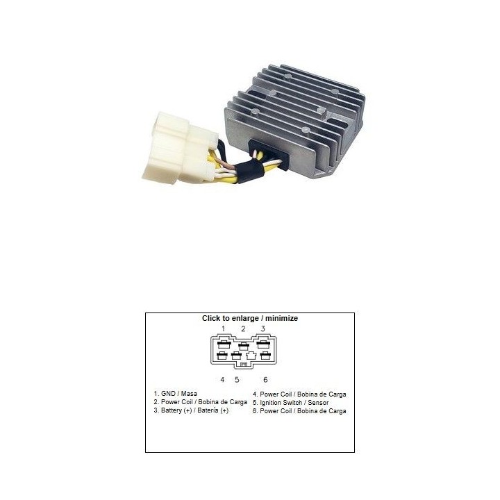 DZE regulator napięcia kawasaki klf 400 bayou '96-'99; kvf 400 priare '97-'98 (ESR135) (21066-1078) (35A)