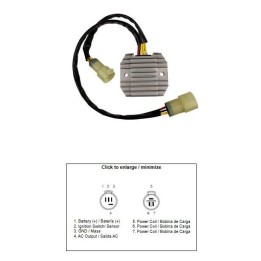 DZE regulator napięcia kawasaki ZX-6R 600 '00-'02; ZX-6RR 600 '03-'04; ZX-6R 636 '03-'04 (35A) (21066-1125)