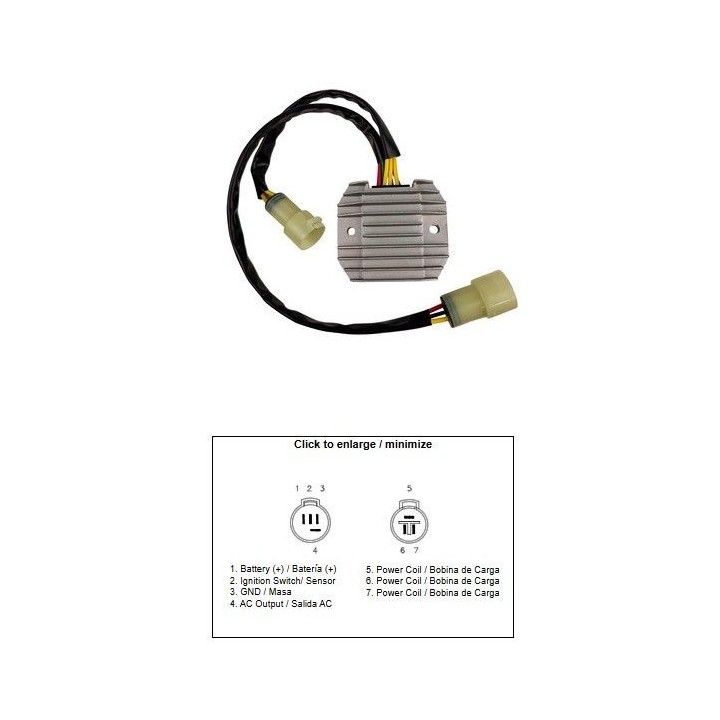 DZE regulator napięcia kawasaki ZX-6R 600 '00-'02; ZX-6RR 600 '03-'04; ZX-6R 636 '03-'04 (35A) (21066-1125)