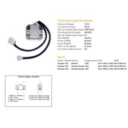 DZE regulator napięcia yamaha xvz 1200 venture '83-'85; xvz 1300 venture royale '86-'93 (26H-81960-A0; 2WR-81960-A0)