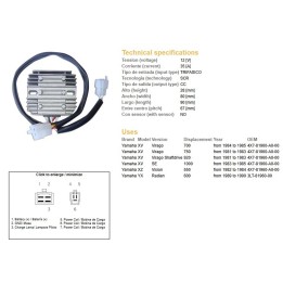 DZE regulator napięcia yamaha xv 700 virago '84-'85; xv 750 virago '81-'83; xv 920 virago '81-'83; xv 1000SE '83-'85; xz 550 vi…
