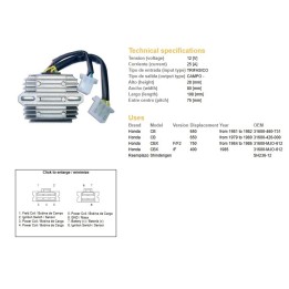 DZE regulator napięcia honda cb 650 '79-'82; cbx 400F '85; cbx 750F '84-'86 (31600-460-731) (ESR190)